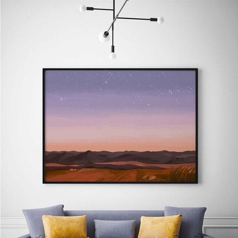 Sunset Canvas Wall Painting - Black Frame