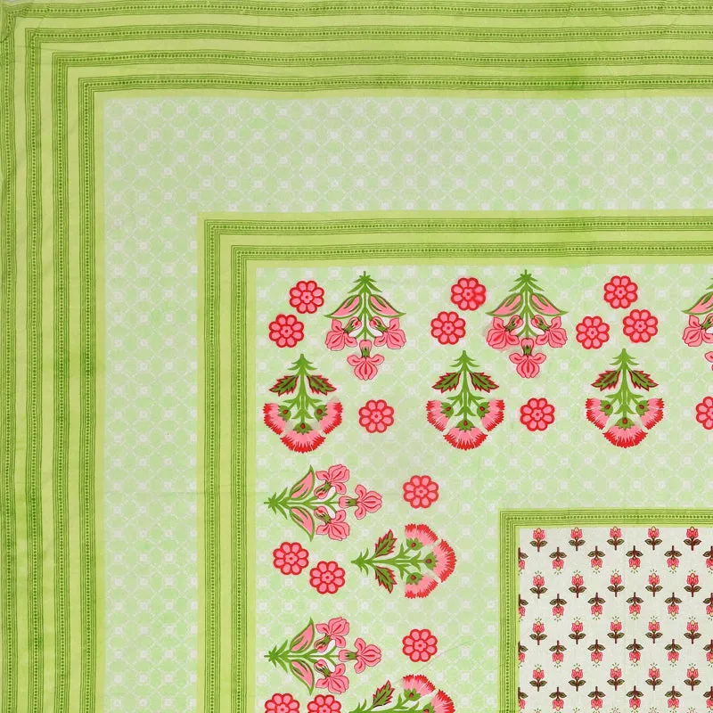 Rangrez Rosette Cotton Bedsheet (Green) - 180 TC media 7