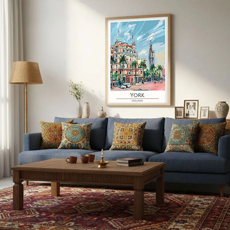 Vintage York Framed Canvas Archival Canvas Wall Painting - Natural Brown Frame media 4