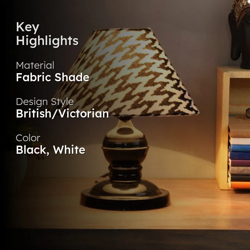 Chevronic Avalon Fabric Table Lamp - Black,White media 2