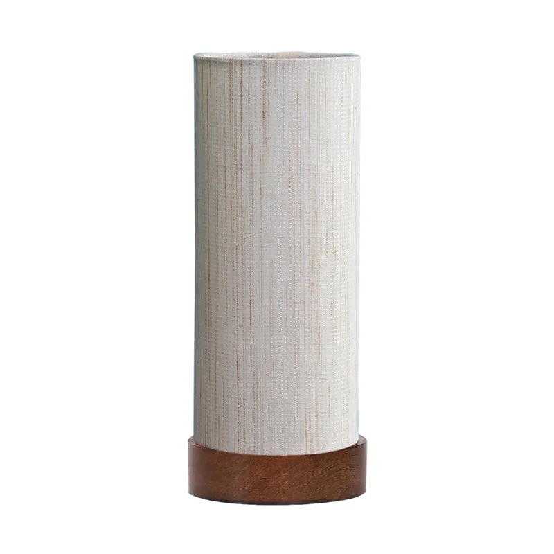 Jaala Brown Tower Wooden Table Lamp - White,Brown media 3