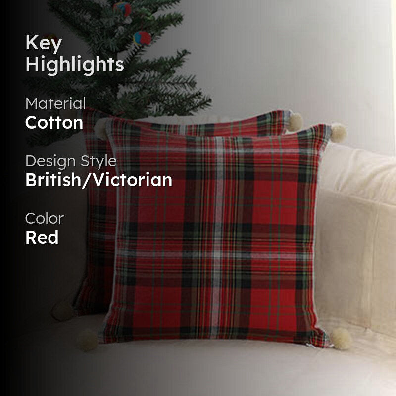 Modern Tartan Woven Cotton Cushion Cover - Set Of Two media 2