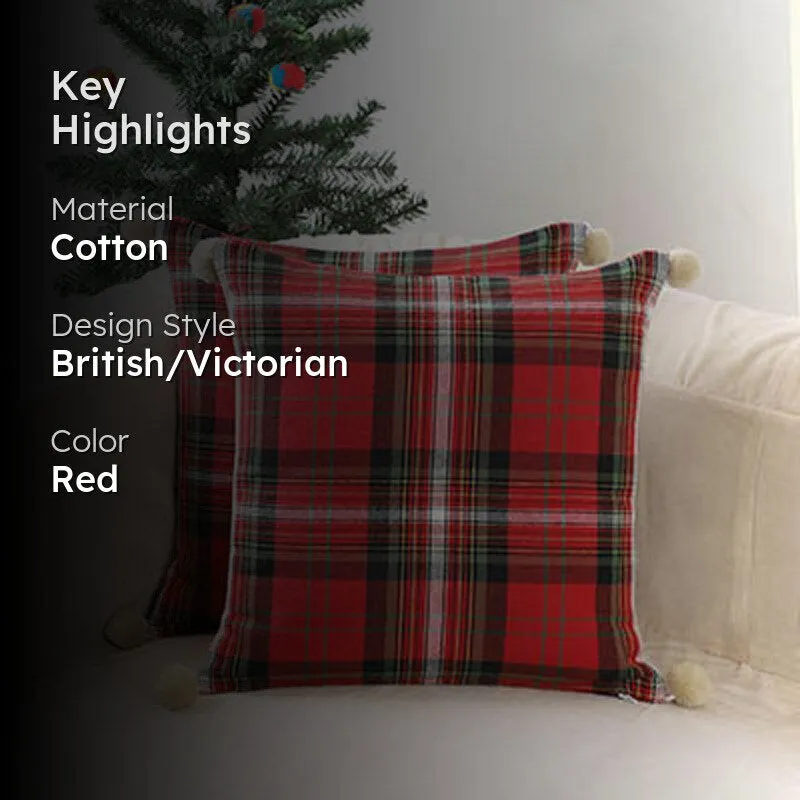 Modern Tartan Woven Cotton Cushion Cover - Set Of Two media 2