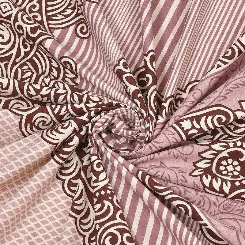 Vanya Velvet Ethnic Cotton Bedsheet (Pink) - 150 TC media 5