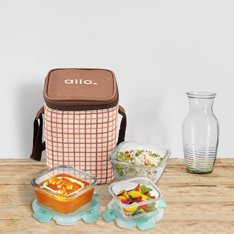 Morsel Leak Proof Glass Lunch Box with Bag - Set of Three media 3