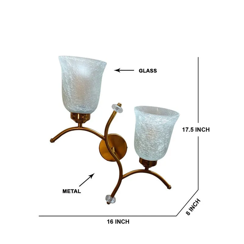 Aurelia Glow Twin Glass Wall Lamp - White & Gold media 7
