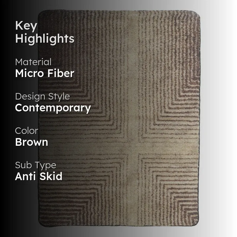 Ravien Abstract Micro Fiber Area Rug - Brown media 2