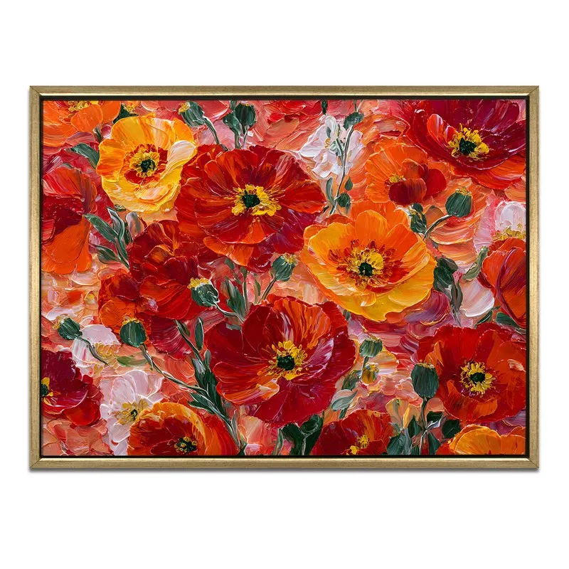 Wildflower Ember Canvas Wall Painting With Frame media 3