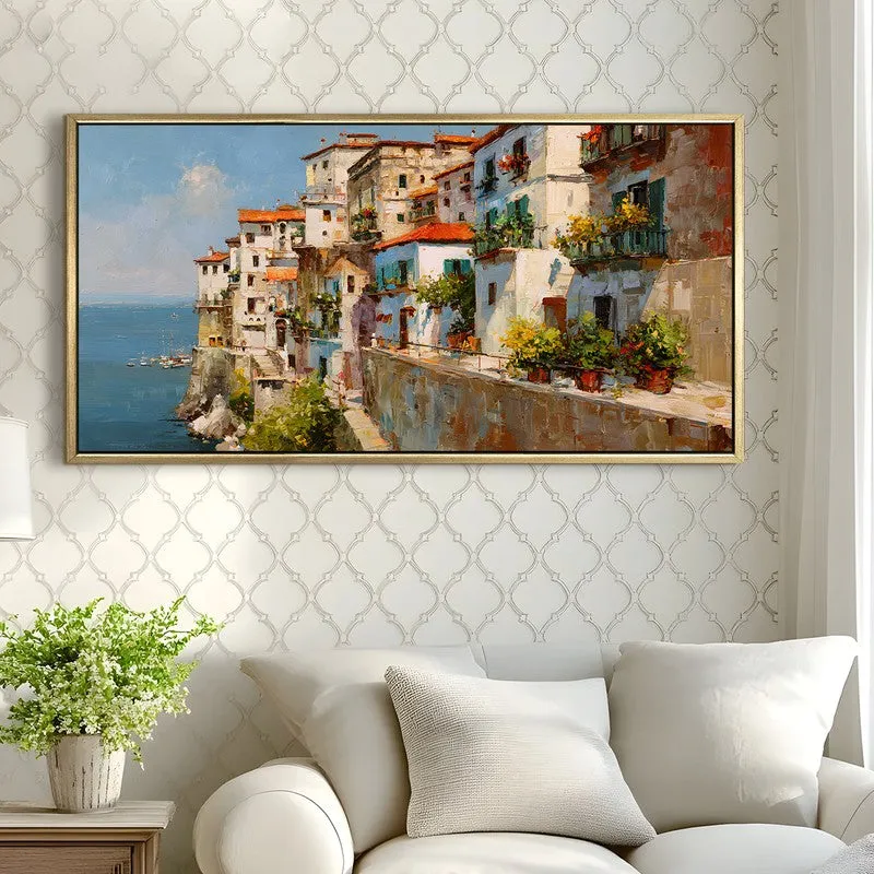 Tidal Village Canvas Wall Painting With Frame media 4