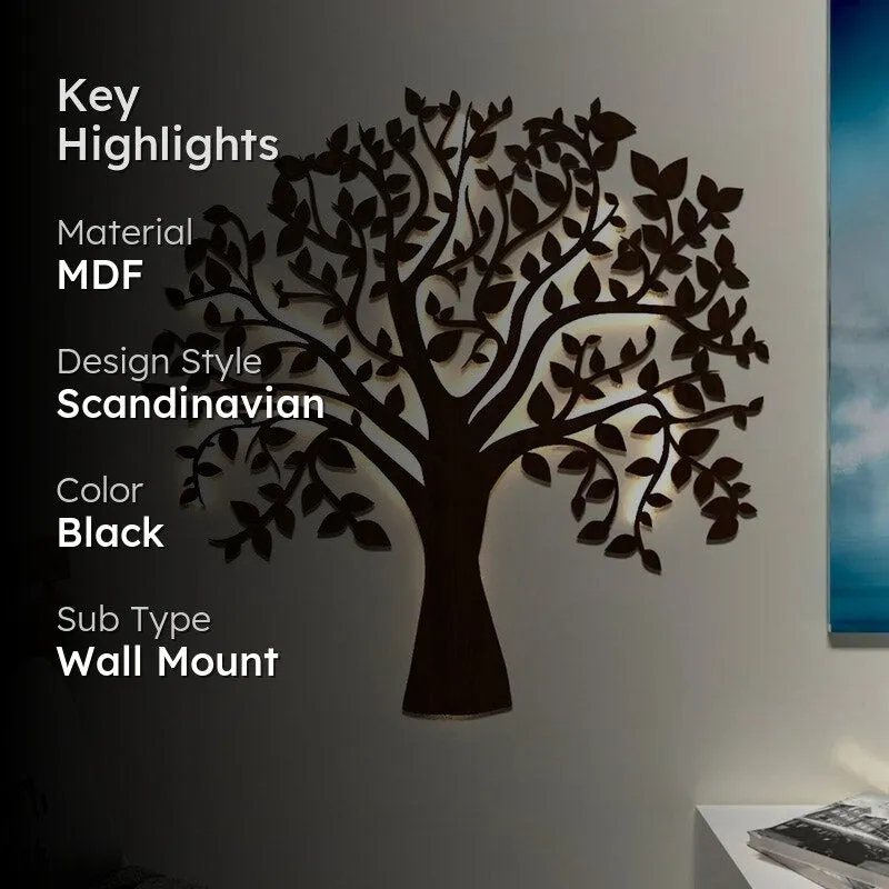 Tree Of Life LED Strip Light MDF Wall Accent media 2