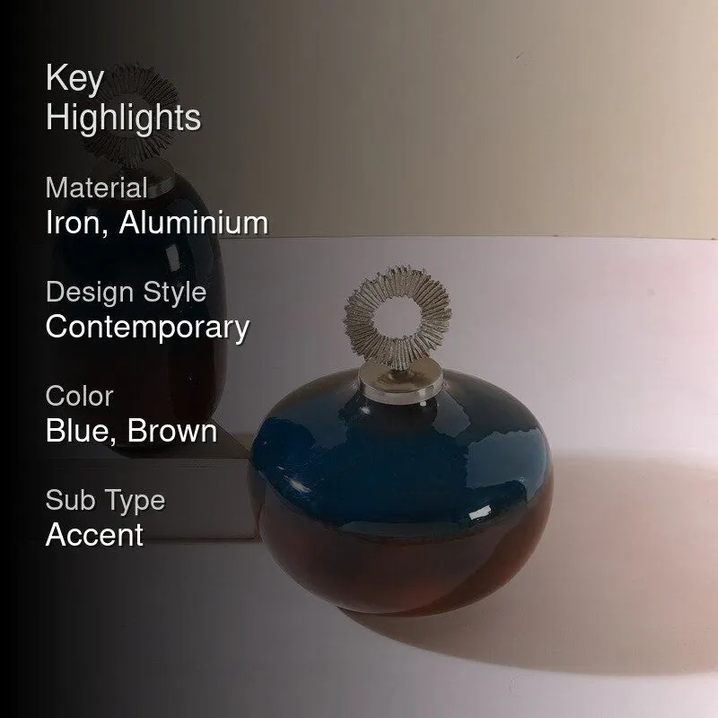 Bluehelix Metal Showpiece (Blue) - Set of Two media 2