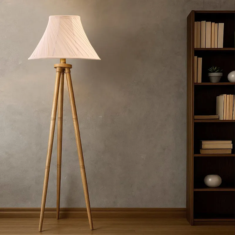 Twistra Tripod Wooden Floor Lamp media 1