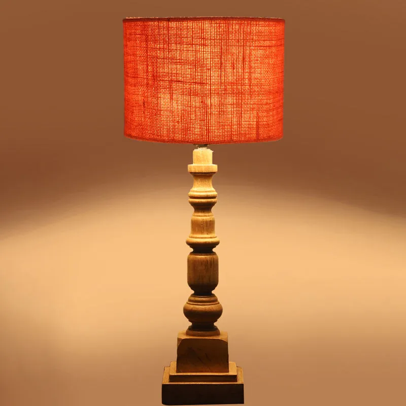Sienna I Arbor Wooden Table Lamp - Orange,Brown media 5