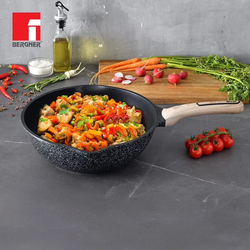 Bergner Ultimate ILag Marble Non-Stick Wok (Grey) - 4600 ML media 1