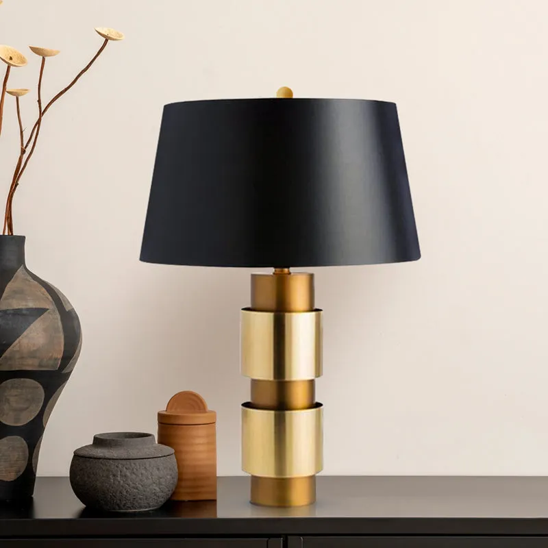 Gold Rush Iron LED Fabric Table Lamp - Black,Gold media 4