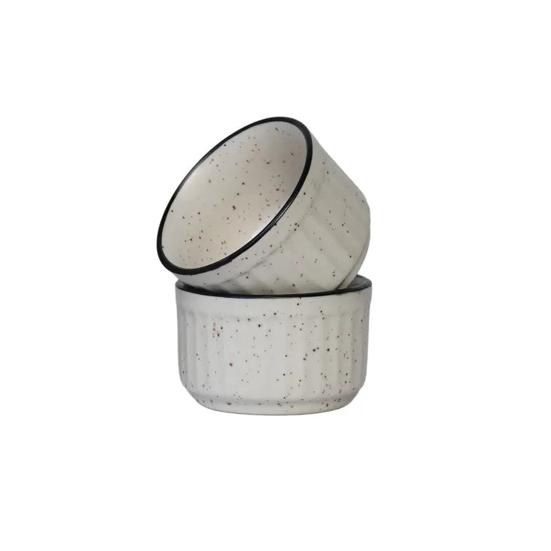 Virelle Ceramic Dip Bowls (White ,50 mL Each) - Set Of Two media 5