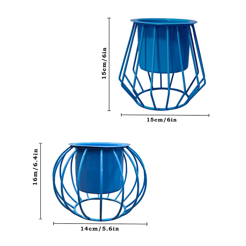 Steela Duo Planter (Blue) - Set Of Two media 7