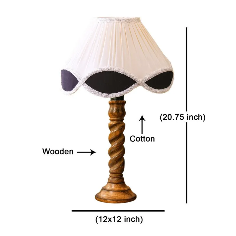 Elvane Arin Wooden Table Lamp - OffWhite media 8