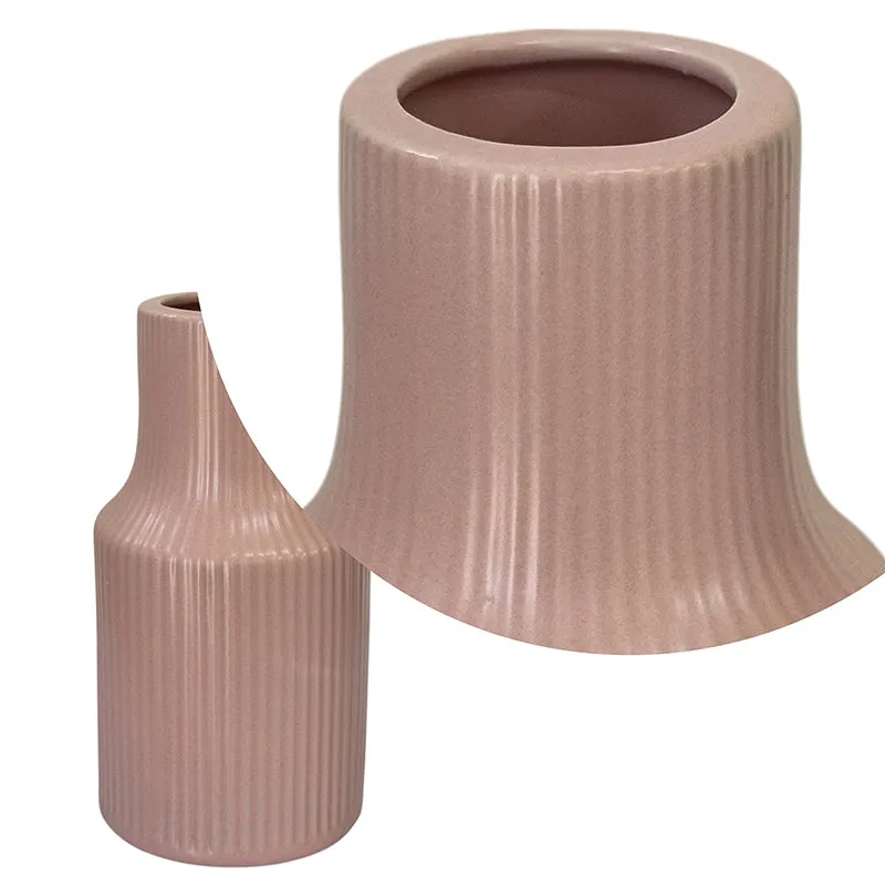 Petal Prose Ceramic Vase - Pink media 4