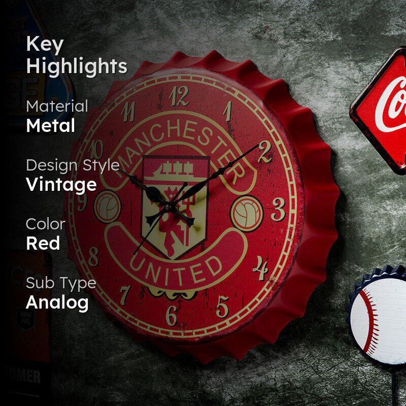 Manchester Bottle Cap Wall Clock media 2