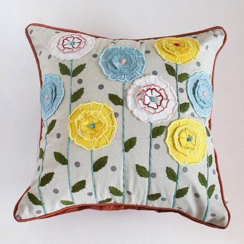 Chrysanthemum Embroidered Cushion Cover media 2