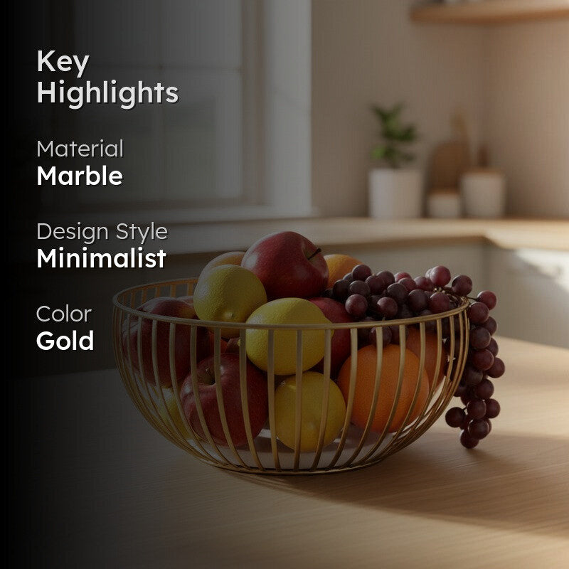 Alloy Fruit Basket - Gold media 2