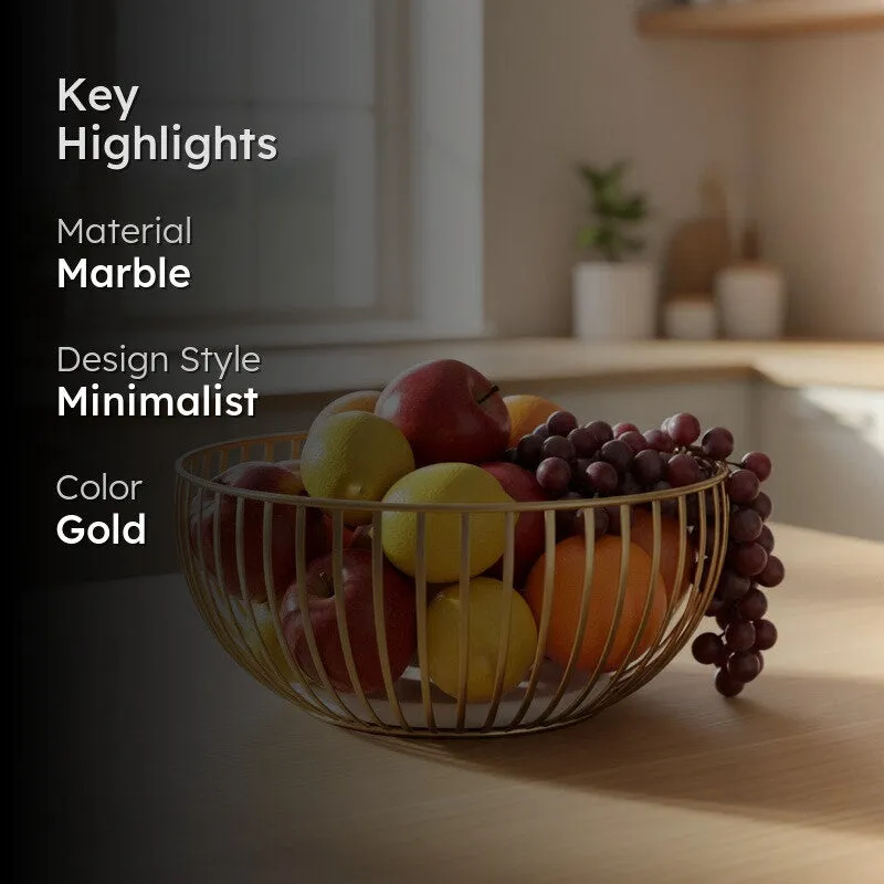 Alloy Fruit Basket - Gold media 2