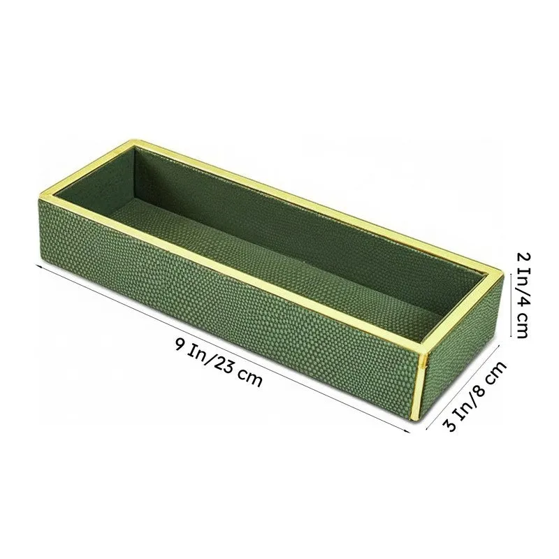 Tisquo Faux Leather Cutlery Tray - Olive Green media 9