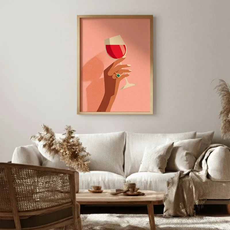 Silhouette Canvas Wall Painting - Brown Frame media 1