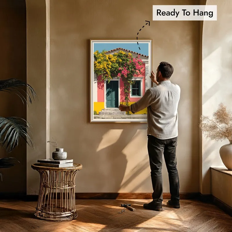 Calira Canvas Wall Painting With Brown Frame media 8