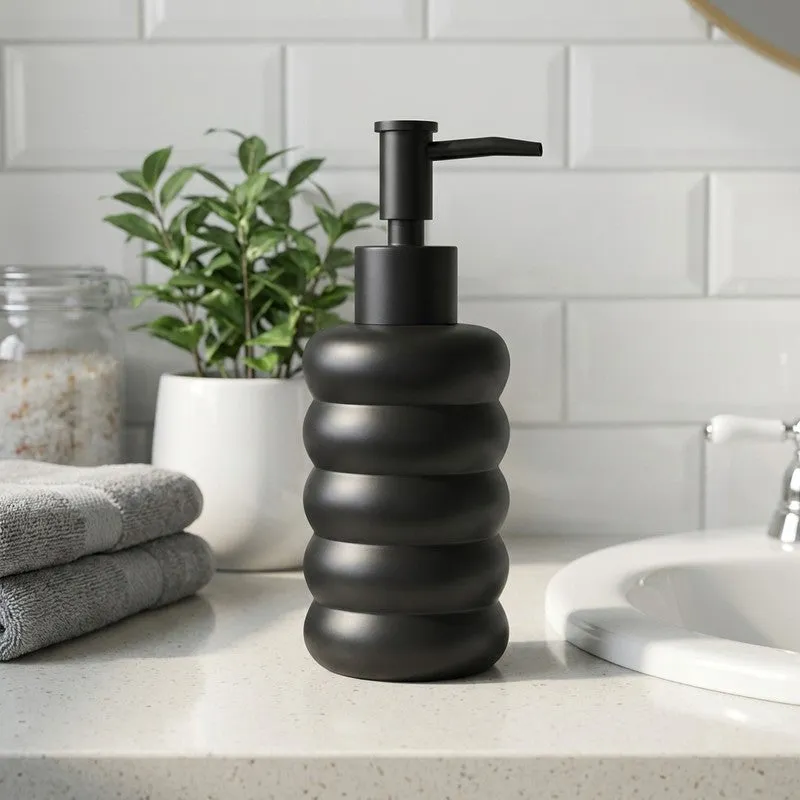 Rioware SoftStone Soap Dispenser (300 ML) -Black media 1