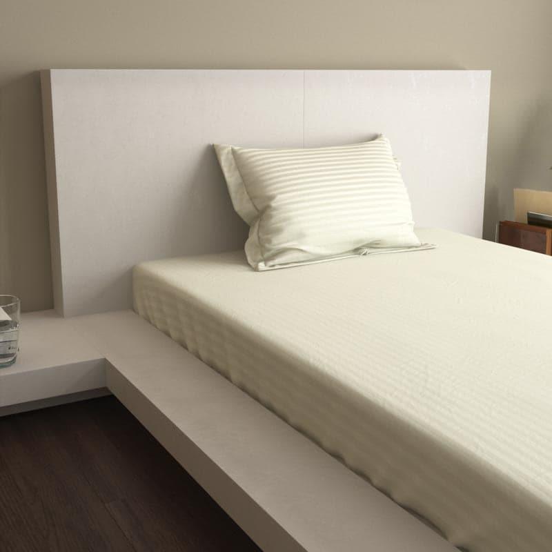 Lush Lavish Solid Cotton Bedsheet (Cream) - 400 TC media 5