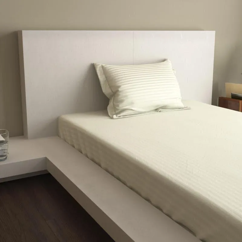 Lush Lavish Solid Cotton Bedsheet (Cream) - 400 TC media 5