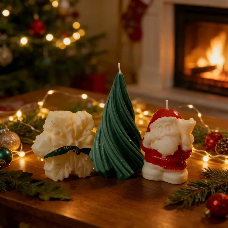 Christmas Centerpiece Decorative Scented Candles - Three Piece Set media 4
