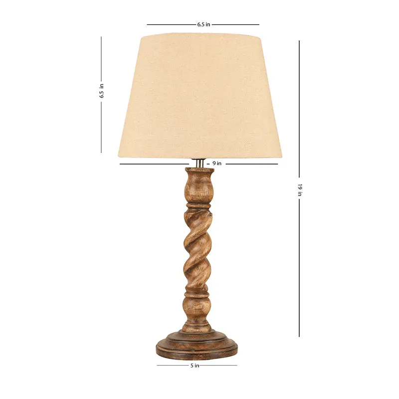 Spira Cone Cotton Table Lamp - Beige,Brown media 5