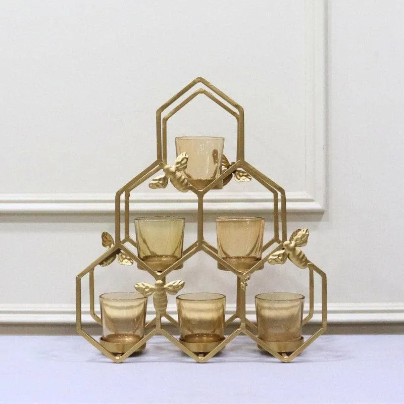 Kailan Pyramid Tealight Holder - Gold media 1