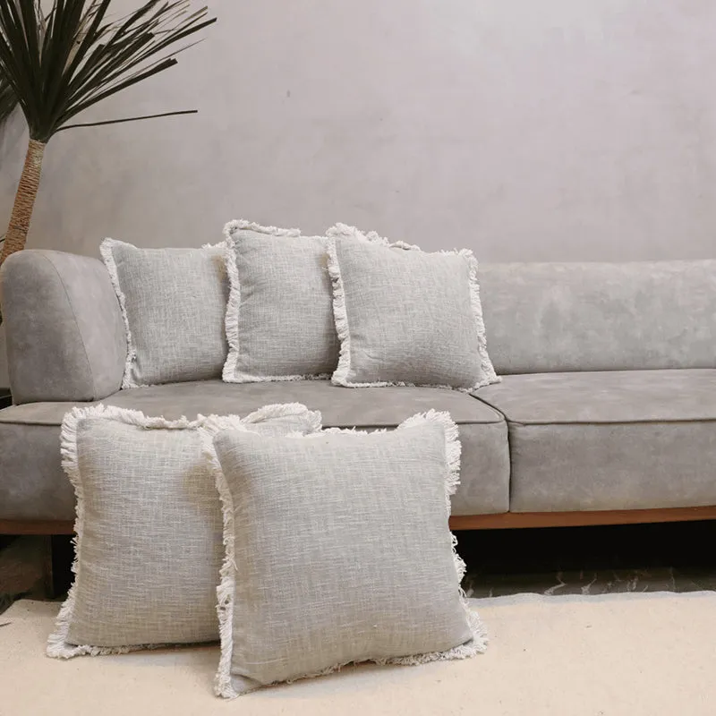 Cozy Codex Tufted Cushion Cover (Grey) - Set Of Five media 1