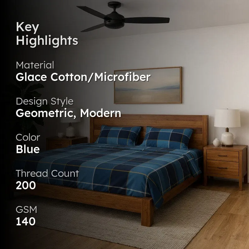 Big Checks Microfiber Bedsheet - 140 GSM media 2