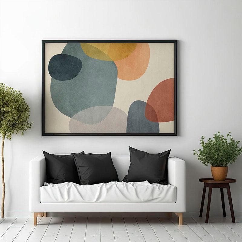 Geometric Illustration Wall Painting - Black Frame