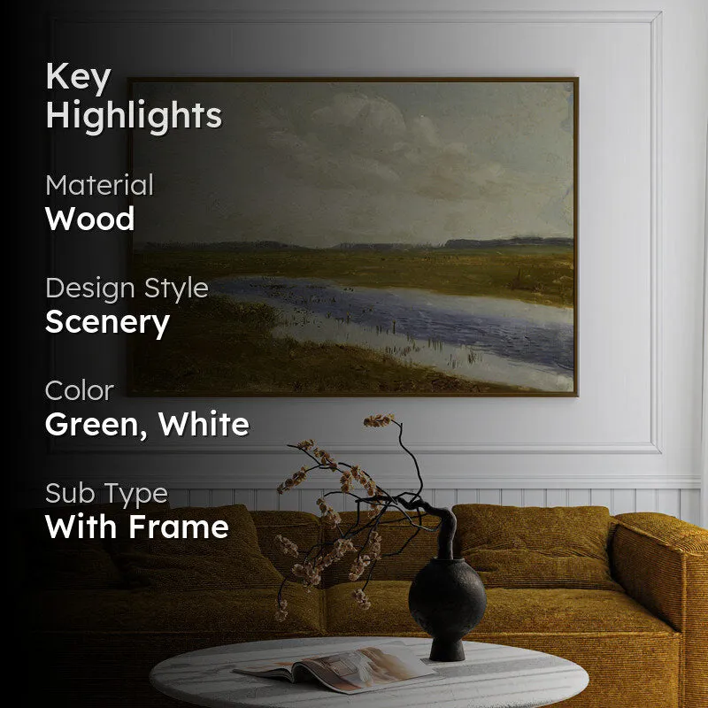 Splash OF Blue Wood Wall Art With Frame - Black media 2