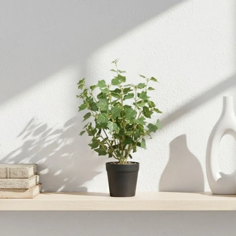 Artificial Big Plant With Black Fiber Pot (Green) - 1.4 Feet media 5