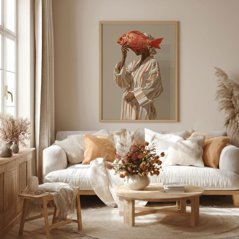 Terracoa Canvas Wall Painting With Brown Frame