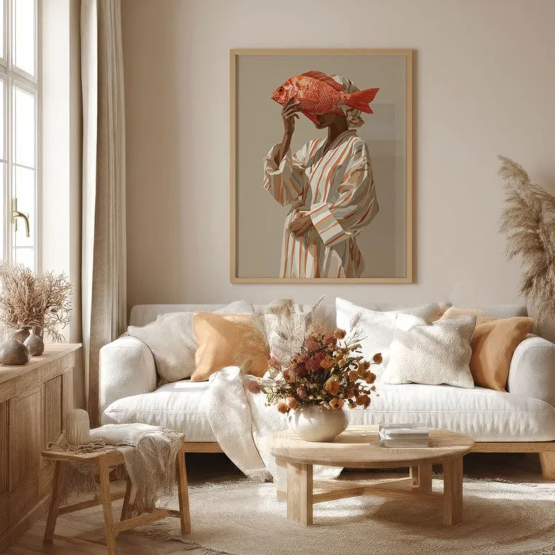 Terracoa Canvas Wall Painting With Brown Frame media 1