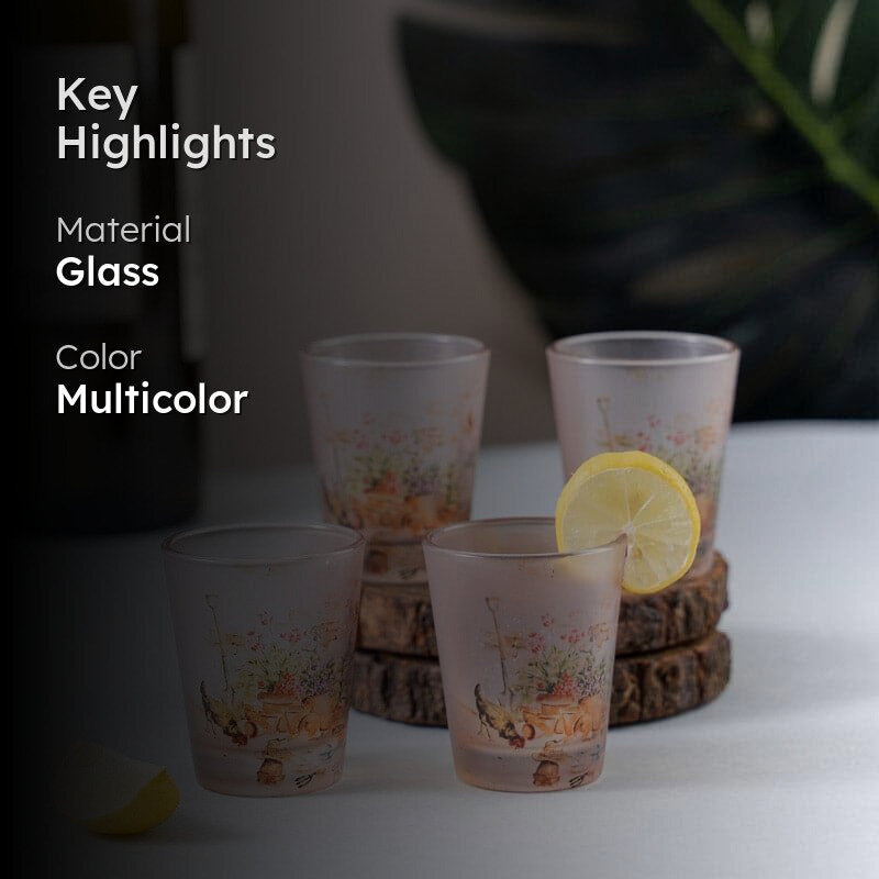 Floral Field Frosted Shot Glass (30 ml) - Set Of Four media 2