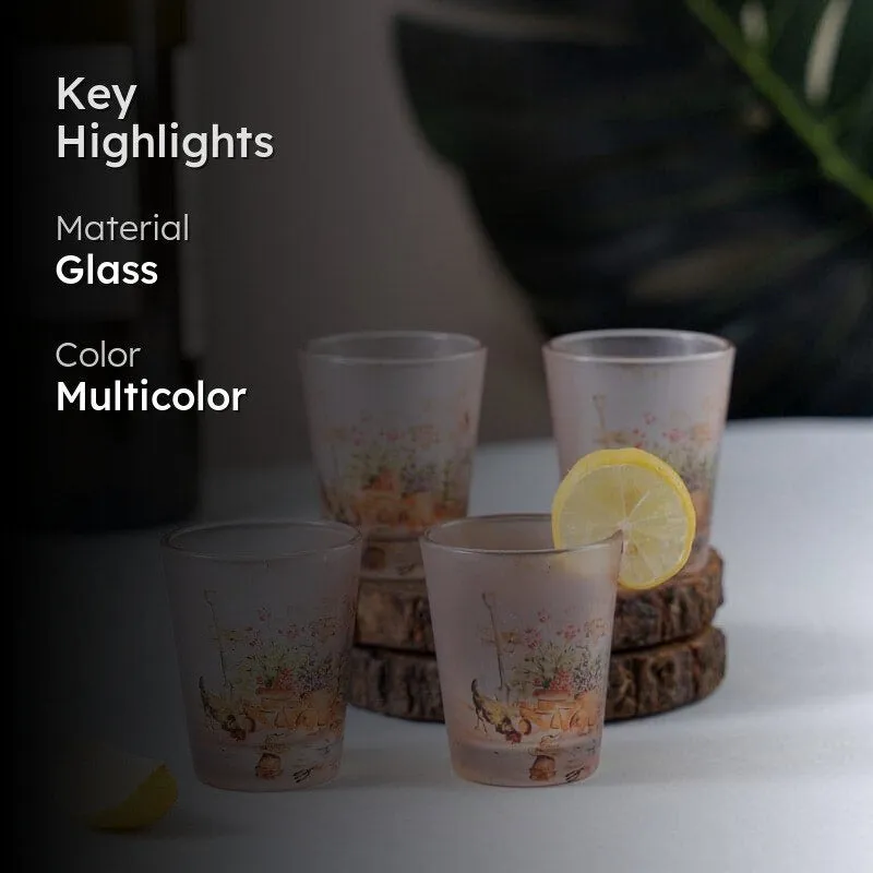 Floral Field Frosted Shot Glass (30 ml) - Set Of Four media 2