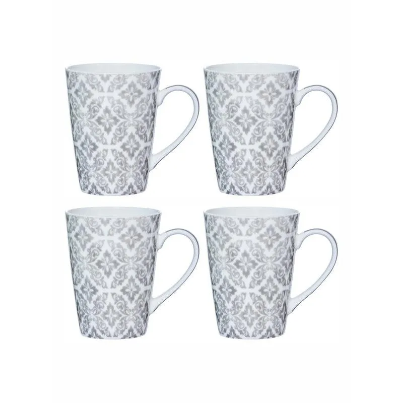 Shigha Bone China Coffee Mug (360 mL Each/Grey) - Set of Four media 3