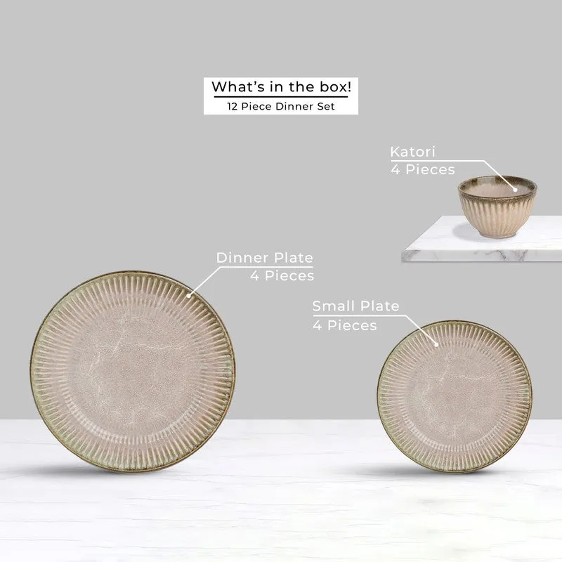 Rustic Pink Ceramic Dinner Set - 12 Piece Set media 4