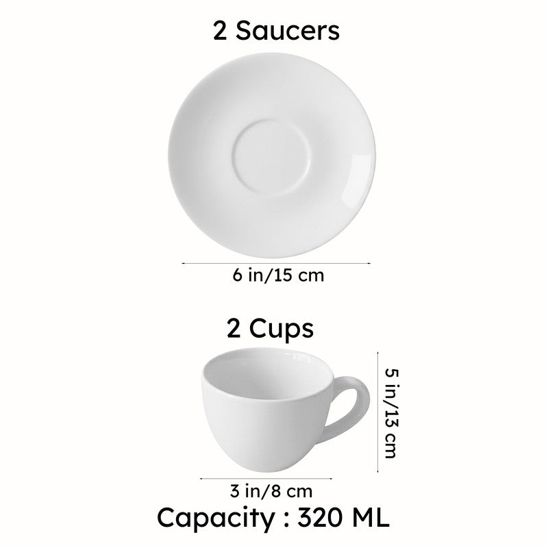 Blush & Brew Cup & Saucer (Pink/320 mL) - Four Piece Set media 8