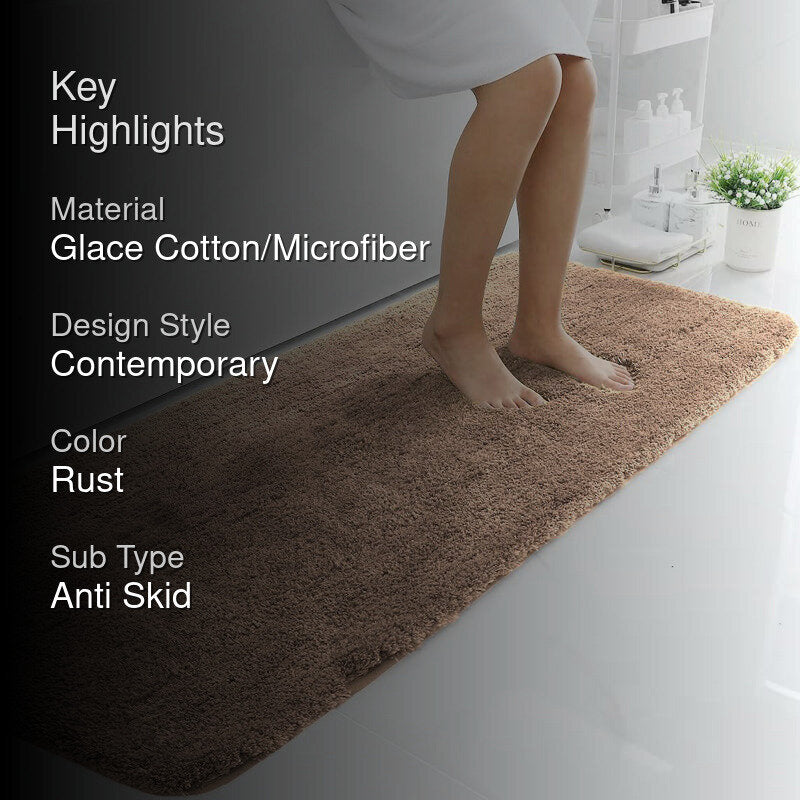 Vegas Luxe Micro Fiber Runner Rug - Rust media 2