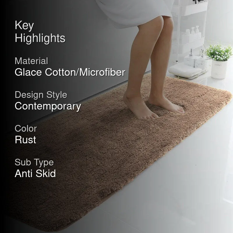 Vegas Luxe Micro Fiber Runner Rug - Rust media 2